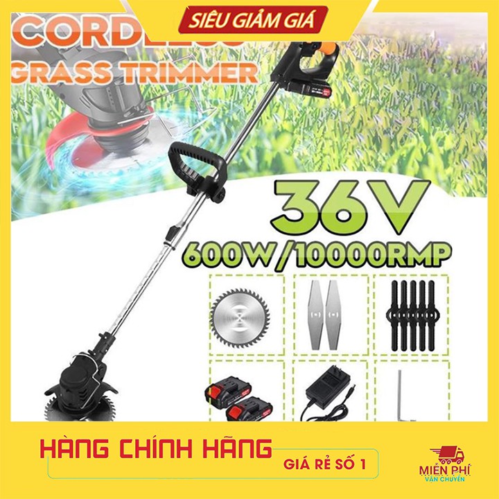 Máy cắt cỏ cầm tay không dây sử dụng pin chính hãng LAPUSEN 2 PIN Tặng 8 lưỡi cưa