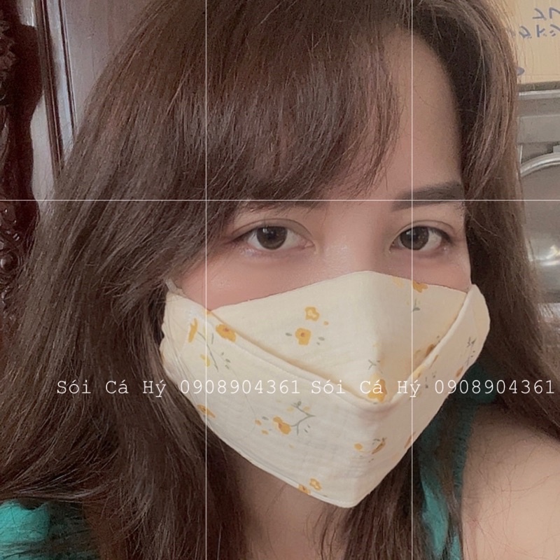Khẩu Trang Vải Linen 3D Cotton 3 Lớp cho mẹ