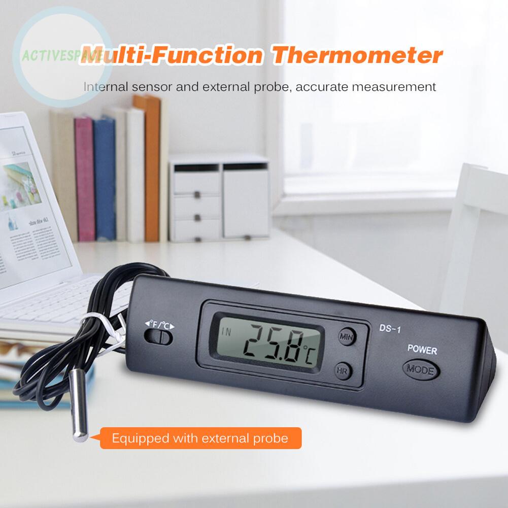 Car Thermometer -50 ~ 70 °C 0.1 °C/°f 12.5*4*3.5cm ABS Black LCD Screen
