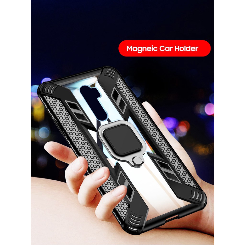 Ốp Điện Thoại Trong Suốt Phối Giá Đỡ Nhẫn Từ Tính Cho OPPO F11 Pro Reno OPPO Find X2 NEO Lite Reno 3 Pro