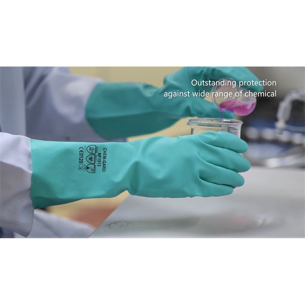 Găng tay cao su Malaysia Nitrle NF1513, găng tay chống hóa chất, chịu dầu, nhập khẩu chính hãng