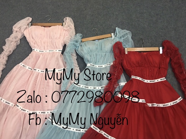 Đầm xoè voan hoa có lót và bra ngực TRIPBLE T DRESS - Free size - 66HD