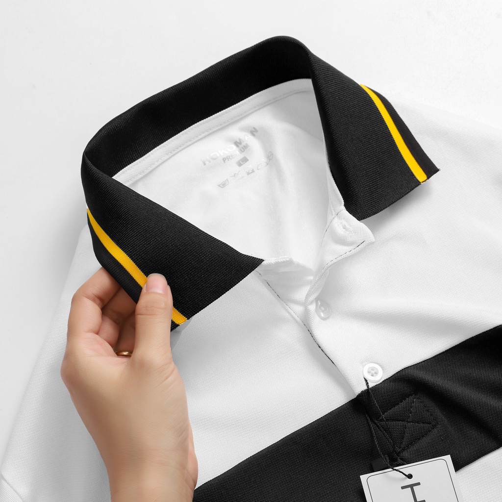 Áo polo nam cổ bẻ phối sọc ngang chất vải cá sấu Cotton xuất xịn,chuẩn form, sang trọng - thanh lịch TB047