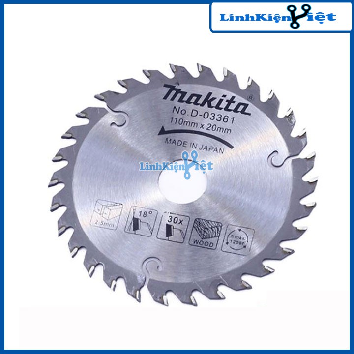 Lưỡi cưa đĩa cắt gỗ 110x20mm Makita Chất Lượng Cao