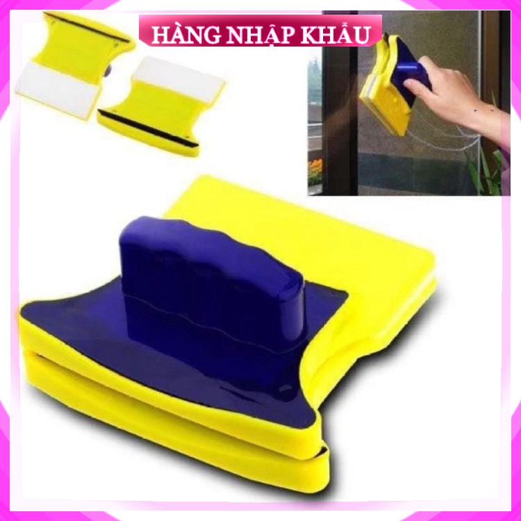 [Hàng Loại 1] Dụng Cụ Lau Cửa Kính 2 Mặt Nam Châm Double Sided , An Toàn Dễ Sử Dụng, Tiết Kiện Thời Gian