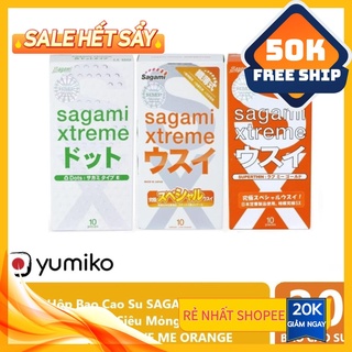 Combo 03 hộp bao cao su sagami xtreme white gân gai, super thin siêu mỏng.
