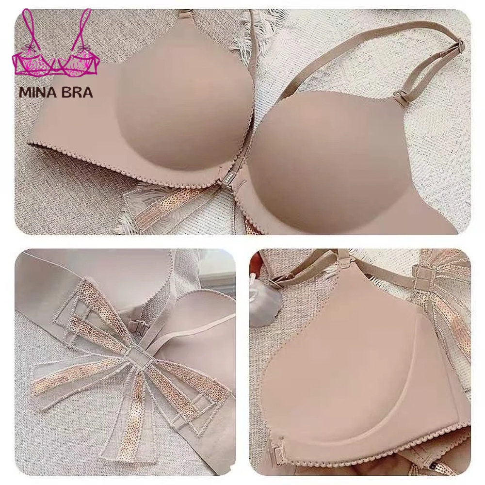 Áo Lót Đúc Su Cài Trước Siêu Nâng Đẩy Phối Nơ Lưng Thời Trang MINABRA Áo Ngực Tạo Khe Ngực Tròn Đầy ACT02 | BigBuy360 - bigbuy360.vn