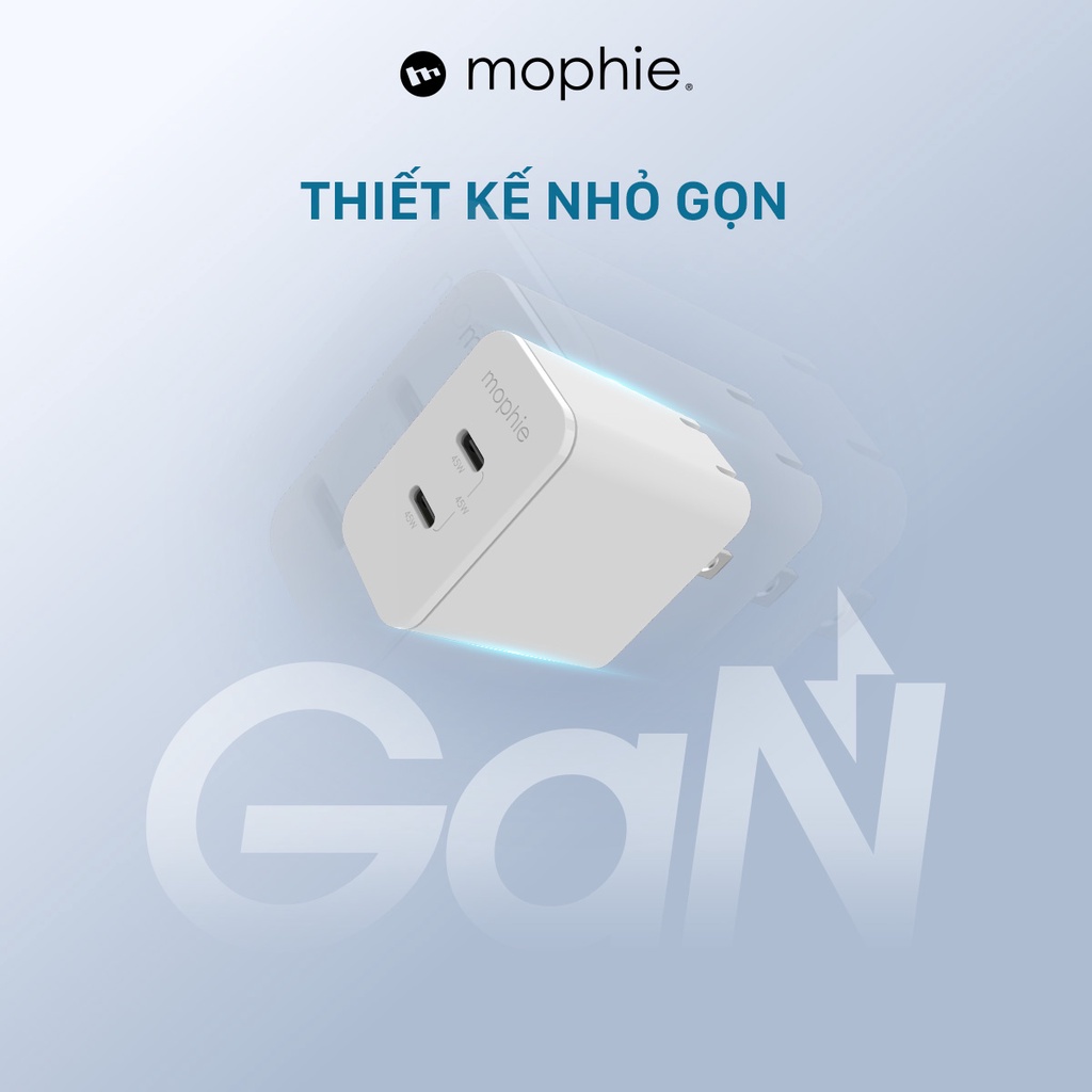 Sạc nhanh Mophie Power Delivery 45W/67W 2 USB-C GaN