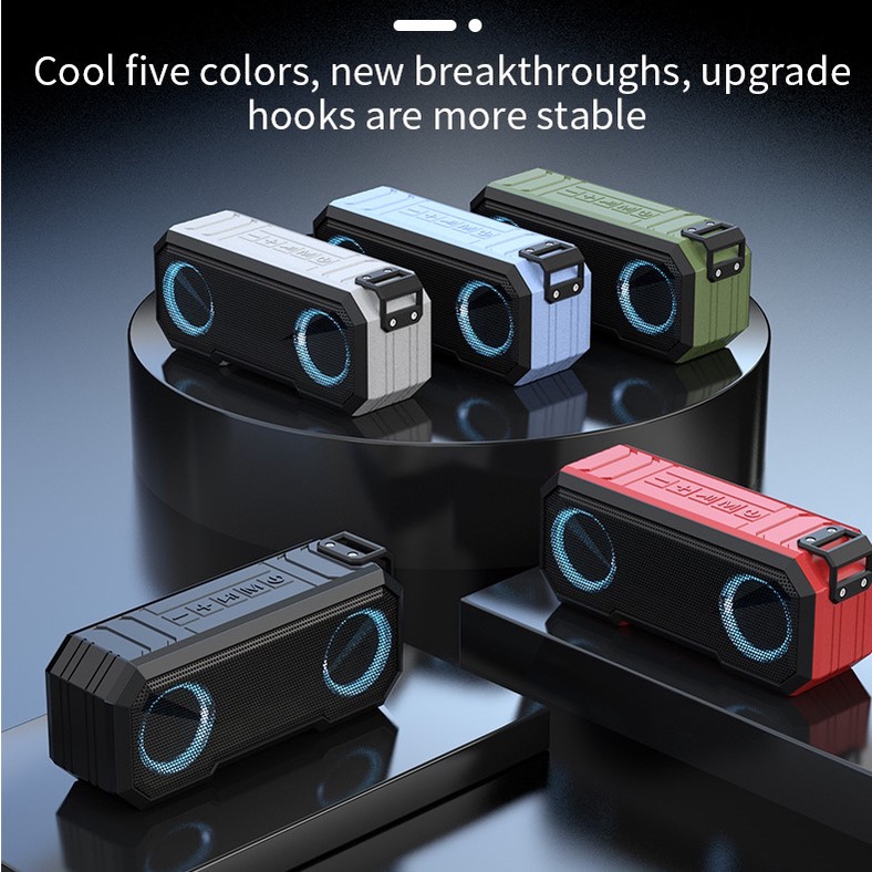 Loa nghe nhạc bluetooth NUTEK X8 để bàn có đèn led chính hãng không dây, chuẩn IPX7, pin siêu trâu