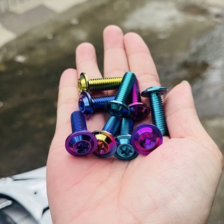 (GR5 XỊN) Ốc titan 8li25 dủ mỏng dẹp gắn đĩa tất cả dòng xe cực đẹp