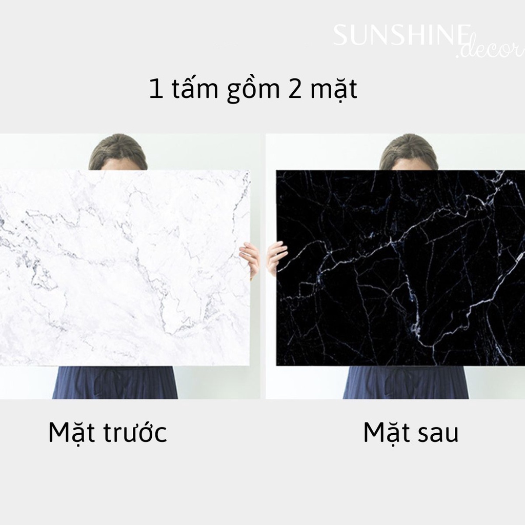 Phông nền chụp ảnh sản phẩm vân đá đen trắng 3D 57x87 cm 2 mặt-2M010