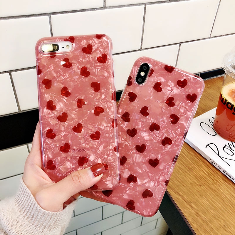 Ốp Lưng Bảo Vệ In Hình Trái Tim Cho Iphone X Iphone Xs Max Xr 8 Plus 7 Plus 6 Splus | BigBuy360 - bigbuy360.vn