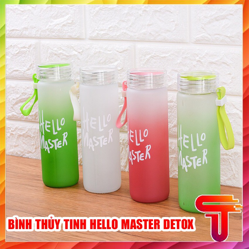 Bình thủy tinh đựng nước Hello Master 400ml