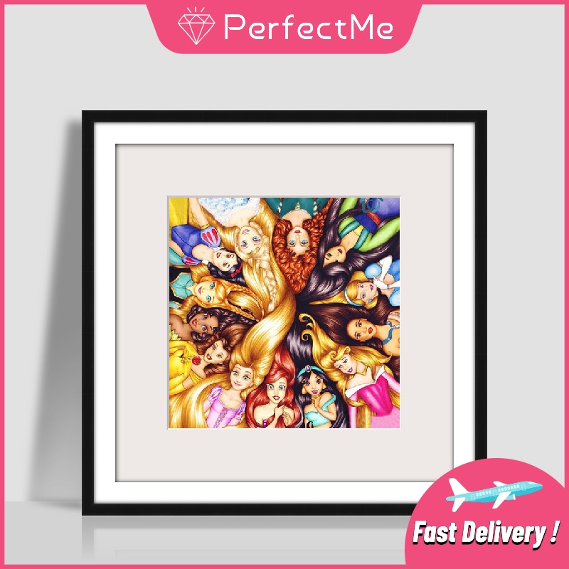 Tranh thêu 5D DIY hình nàng tiên phong cách hiện đại trang trí phòng ngủ cho bé