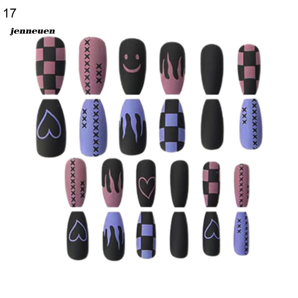 [Hàng mới về] Móng tay giả kèm keo dán thiết kế tinh tế cho nữ