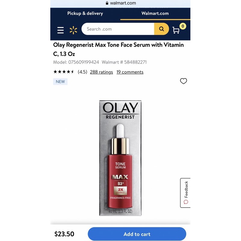 [Hàng Mỹ]Tinh Chất Làm Trắng Sáng Da Olay Tone Serum Max Fragrance Free 40ml