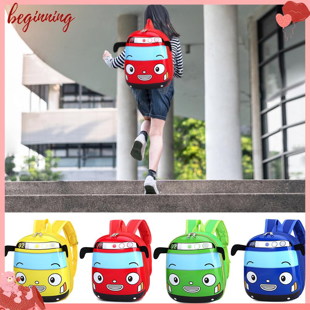 ✿Bắt Đầu✿Ba Lô Đi Học Hình Xe Buýt Hoạt Hình 3D Tinh Tế Cho Bé✿