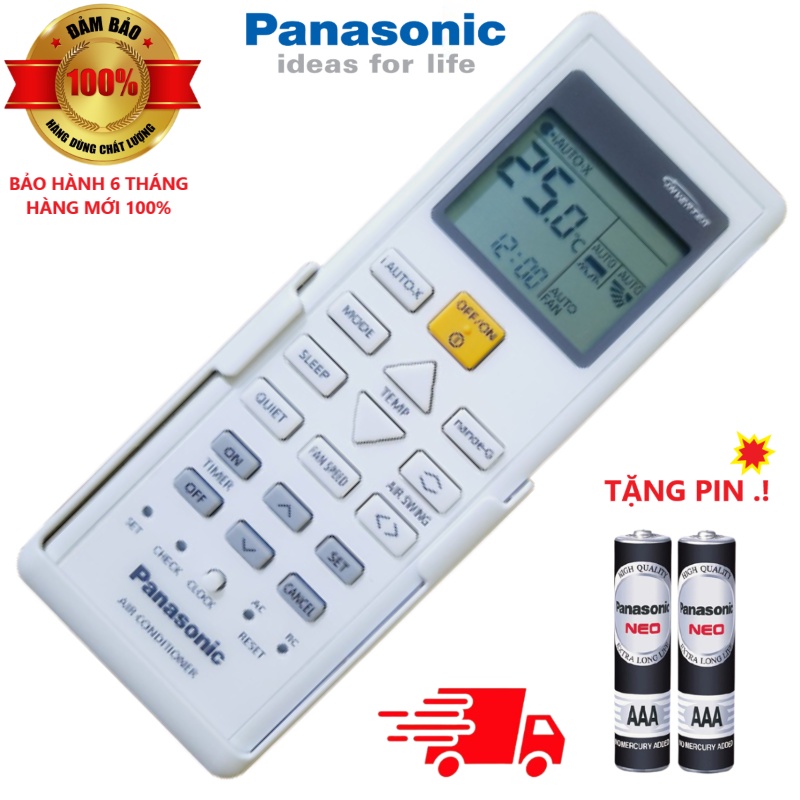 Remote Điều khiển điều hòa Panasonic 1 & 2 chiều Inverter- Hàng chính hãng mới 100% Fullbox Tặng kèm Pin