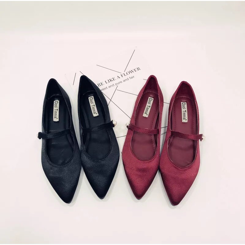 Giày Búp Bê Nhung Hàn Quốc Giày Nữ Bít Mũi Giày Bệt Êm Chân Giày Gót Thấp Cao Cấp (Size 40,41)