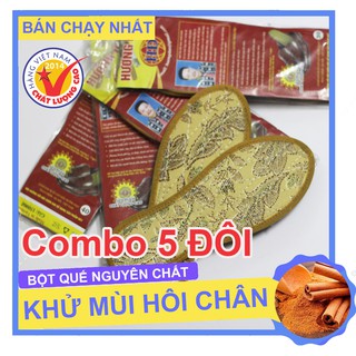Combo 5 đôi lót quế khử mùi giày Hường Đạo