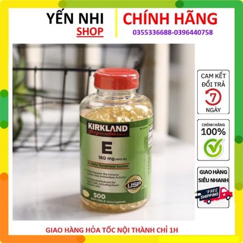 Vitamin E 400 Iu 500 Viên Kirkland Của Mỹ - Đẹp Da, Làm Chậm Lão Hóa date 2025.