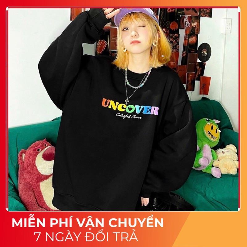 Áo Sweater nam nữ chất nỉ ngoại mềm mịn from rộng unisex ovesize đến 68kg mặc vừa in chữ Uncover phong cách Hàn BTZ 123