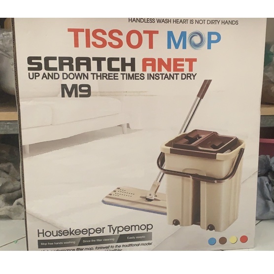 Bộ lau nhà thông minh 2 ngăn tự vắt TISSOT MOP - SCRATCH ANET M9