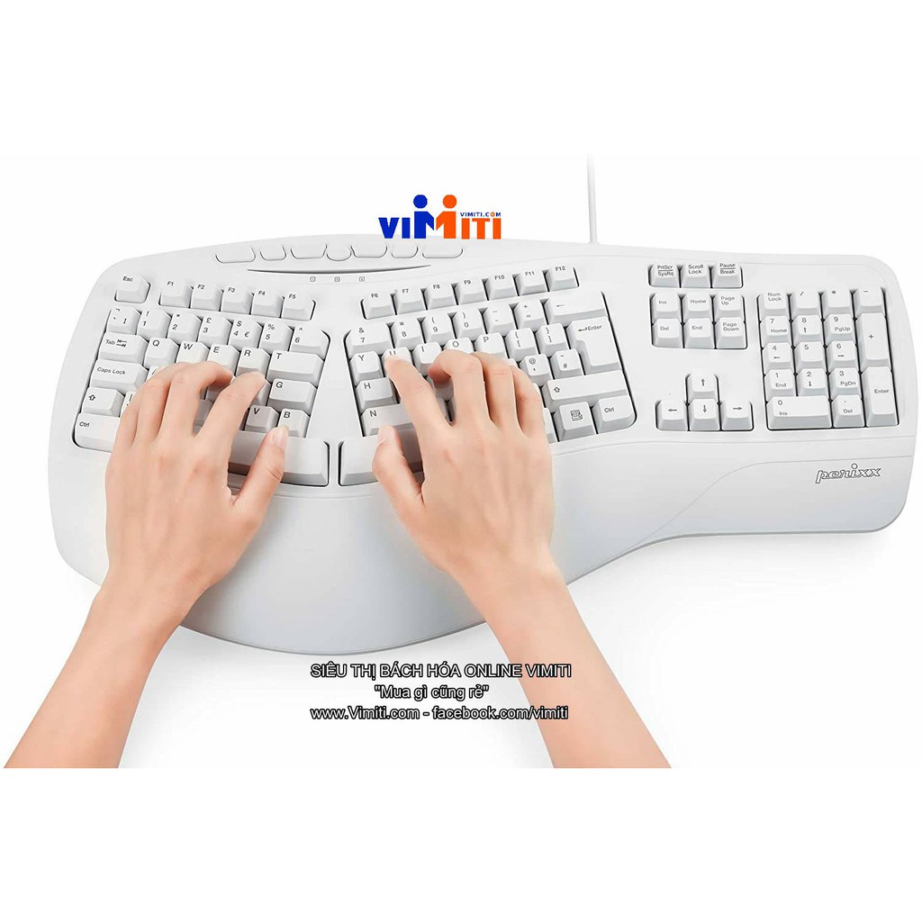 Bàn phím chia đôi công thái học Perixx  thiết kế công thái học hiện đại, giá siêu rẻ