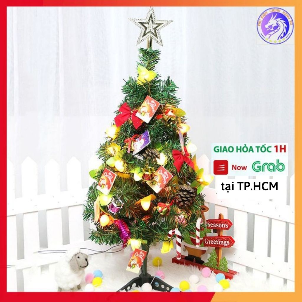 Cây thông noel mini để bàn 60cm full phụ kiện trang trí giáng sinh dễ thương