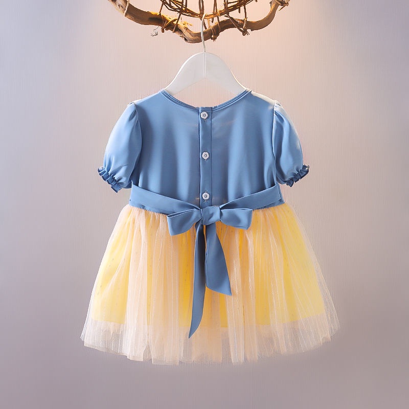 Đầm Công Chúa Tay Ngắn Phồng Bằng Vải Cotton Thời Trang Mùa Hè Dành Cho Bé Gái 0-4 Tuổi