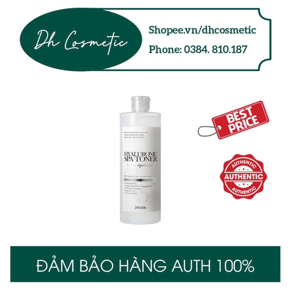 TONER CAO CẤP BAD SKIN HYALURONIC SPA TONER
