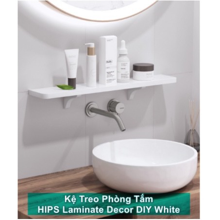 Kệ Treo Tường Nhà Tắm Để Gọn Đồ HIPS Laminate Decor DIY White