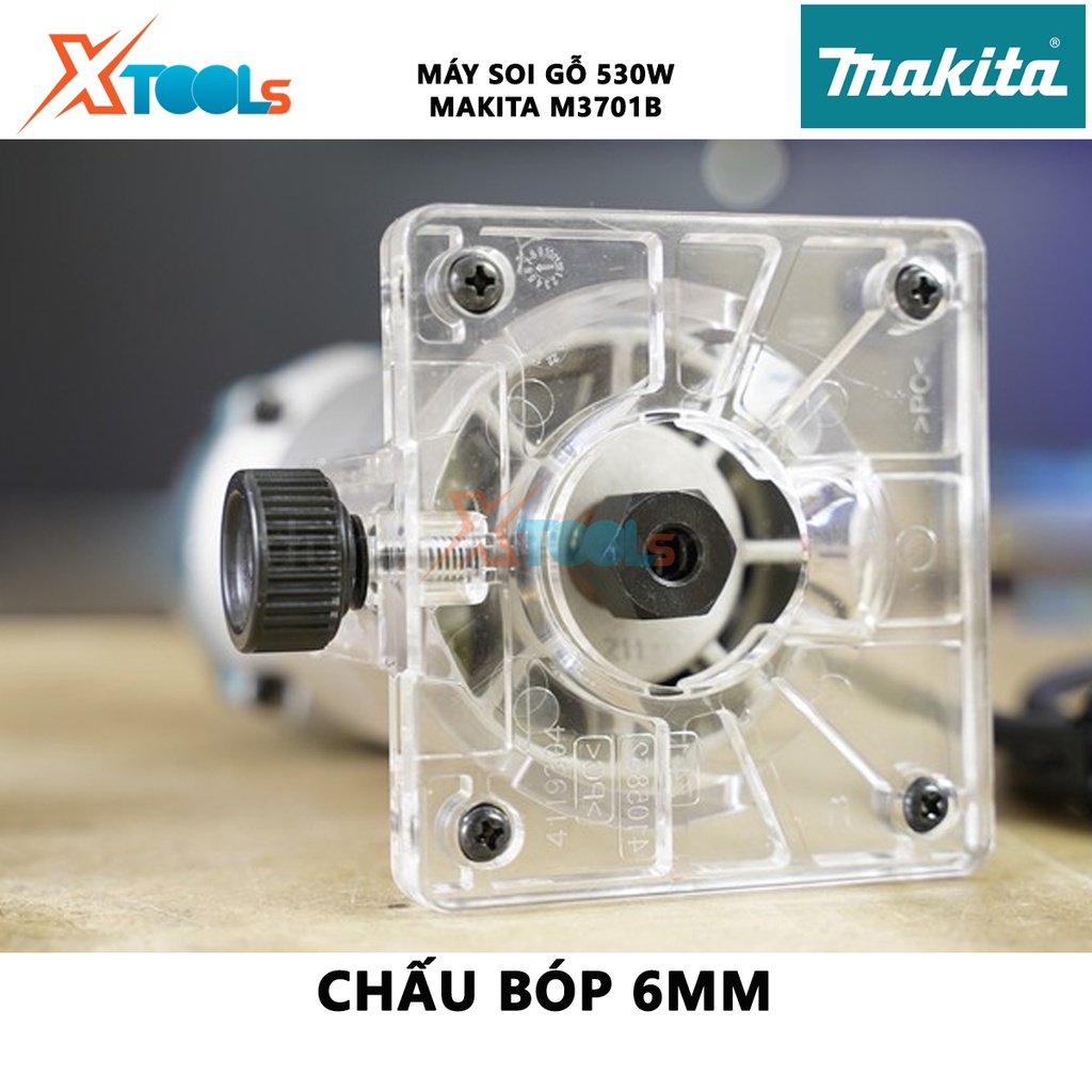 Máy phay 6mm MAKITA M3701B | Máy phay (đánh cạnh) mini Công suất: 530W Nguồn điện áp: 220V/50Hz - 60Hz, dùng để khoan, k