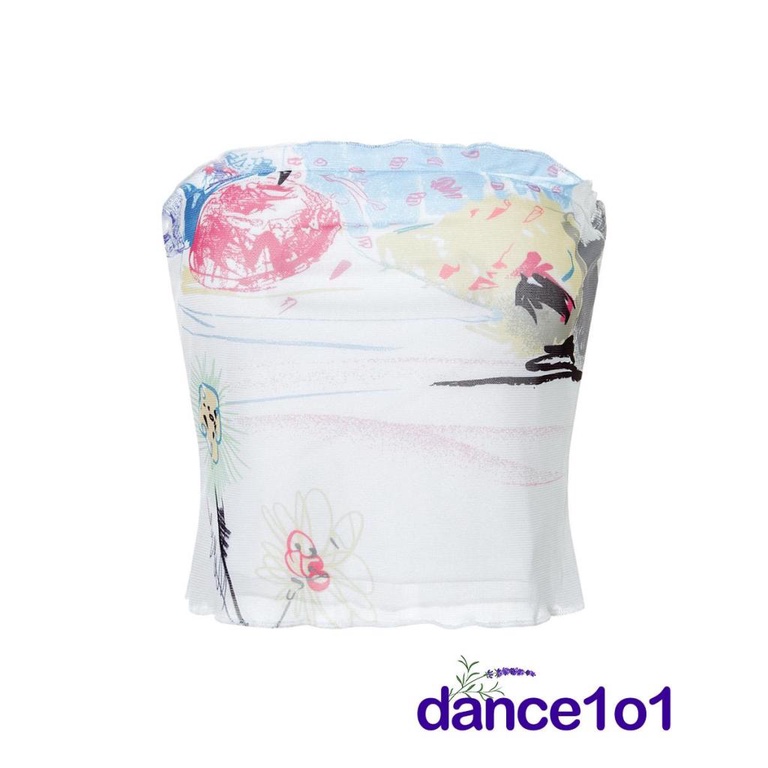 Áo Ống Không Tay Hở Lưng In Hoa Thời Trang Khiêu Vũ1O1
