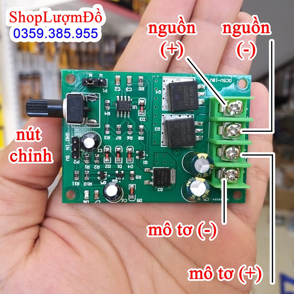 mạch chỉnh tốc độ động cơ DC 5-18v, 15Ampe
