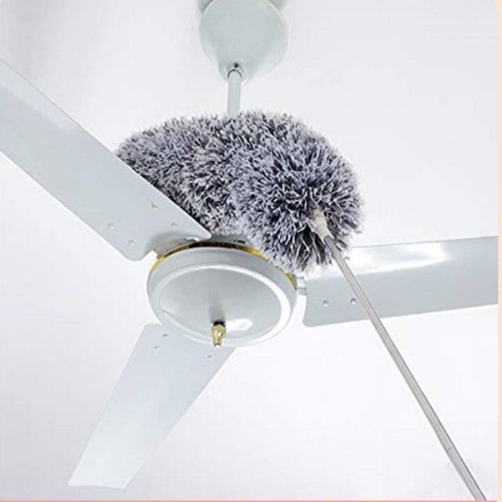 Chổi Quét Trần Bằng Sợi Vải Siêu Nhỏ Inox Cán Dài Cao Cấp Quét Bụi Mạng Nhện