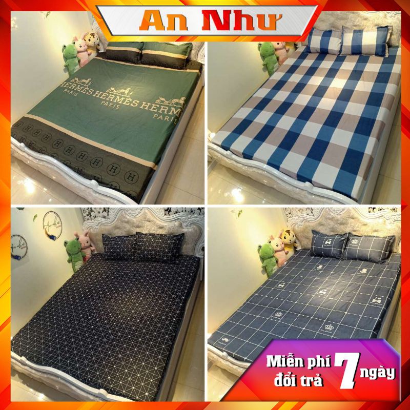 Bộ ga gối 💖m6/m8💖 drap giường poly, ga trải giường + 2 vỏ gối nằm đơn giản An Như Bedding