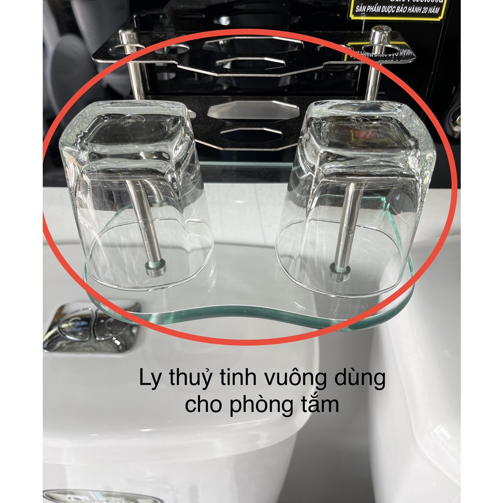 Ly súc miệng trong phòng tắm( 1 ly),thuỷ tinh vuông