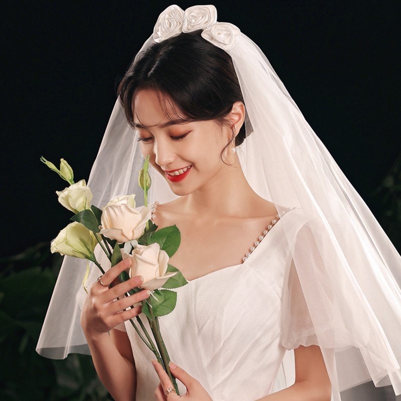 Mạng Che Mặt Vải Tuyn Nhiều Lớp Cắt Trang Trí Cô Dâu