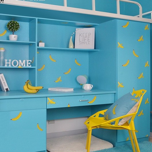 Decal giấy dán tường quả chuối vàng