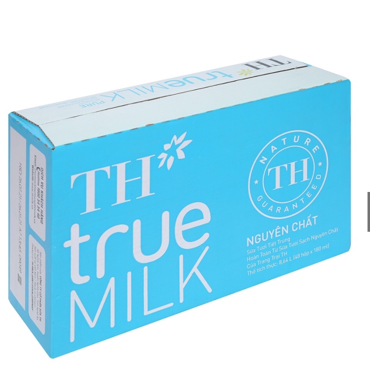 thung sữa TH truemilk loại 180ml có đường /it đường