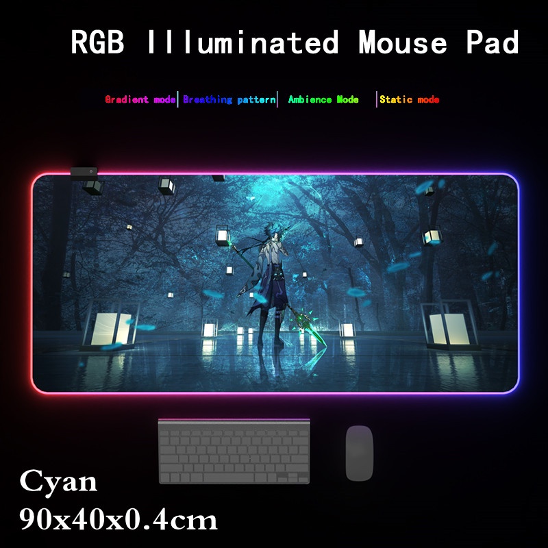 Tấm Lót Chuột Và Bàn Phím Chơi Game Cỡ Lớn Có Đèn Nền Led RGB In Hình Anime