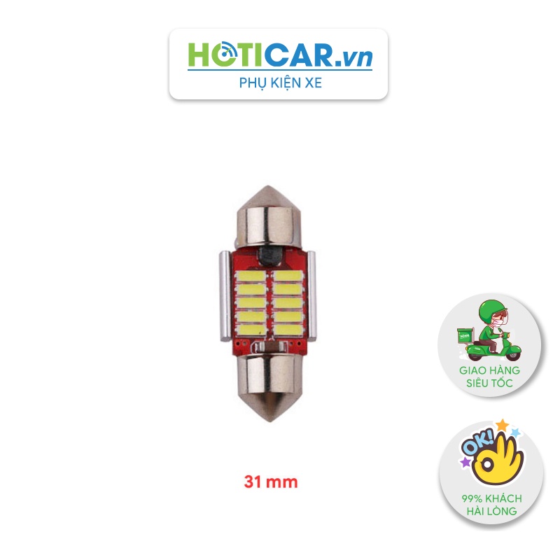 Bóng LED trần, đọc sách, cốp, chip 4014 festoon F4014-12 kích thước 31mm