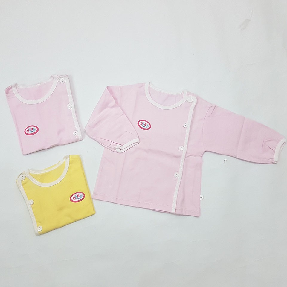 [MẪU MỚI] Áo Dài Tay Cotton Baby Color Màu Cho Bé Sơ Sinh (Cài Lệch)