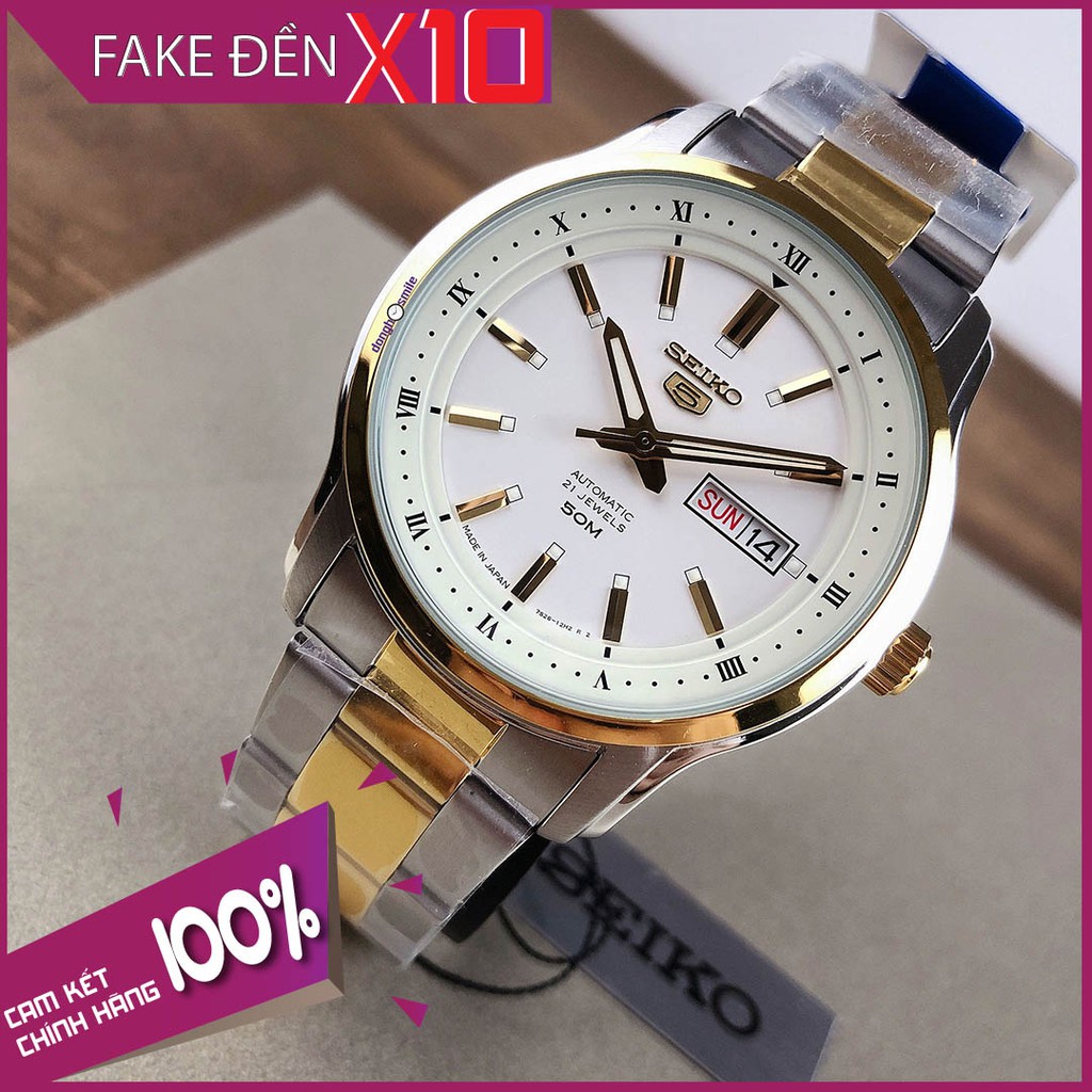 Đồng hồ nam Seiko 5 SNKP14J1 nội địa Nhật dây demi vàng