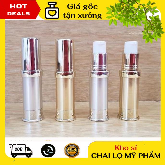 Chai Chiết Mĩ Phẩm ❤ GIÁ TẬN GỐC ❤ [5ml/15ml/20ml] Chai xịt giọt Hút chân không Thanh Lịch xi vàng/bạc chiết tinh chất