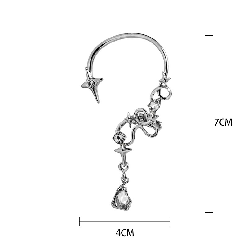 Khuyên Tai Kẹp Mặt Ngôi Sao Bốn Cánh Sang Trọng Cao Cấp Phong Cách Ngọt Ngào Thời Trang Dành Cho Bạn Nữ