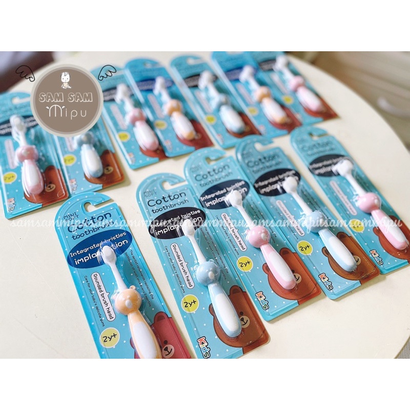 Bàn chải đánh răng lông cotton siêu mềm cho bé Cotton toothbrush - Shop Mẹ Sam