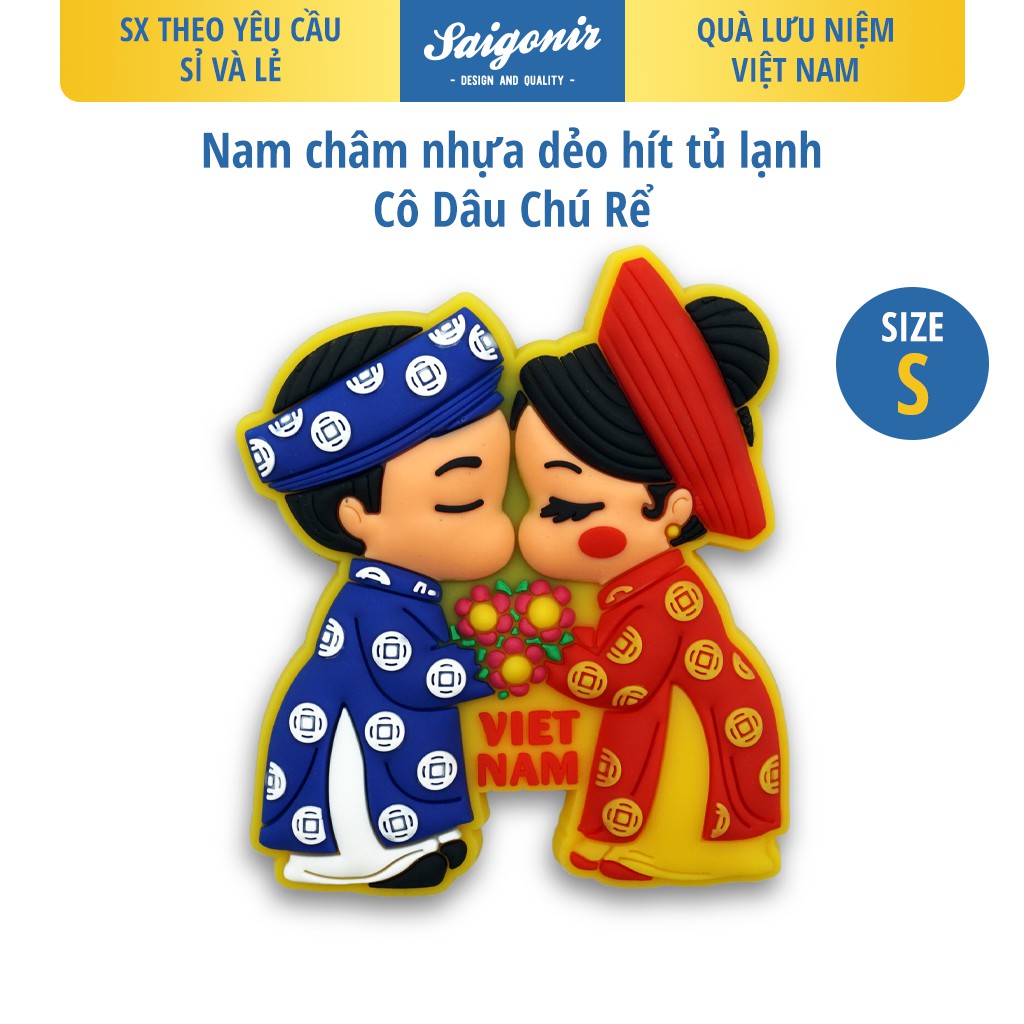 Nam châm Nhựa Dẻo Trang Trí Tủ Lạnh Fridge Magnet Saigonir - Hình Ảnh Con Người Việt Nam - Quà lưu niệm Việt Nam