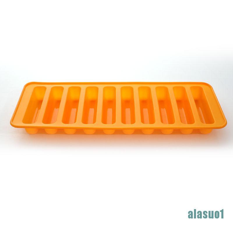 Khuôn silicon làm đá viên 10 ngăn hình dải dài DIY đa năng